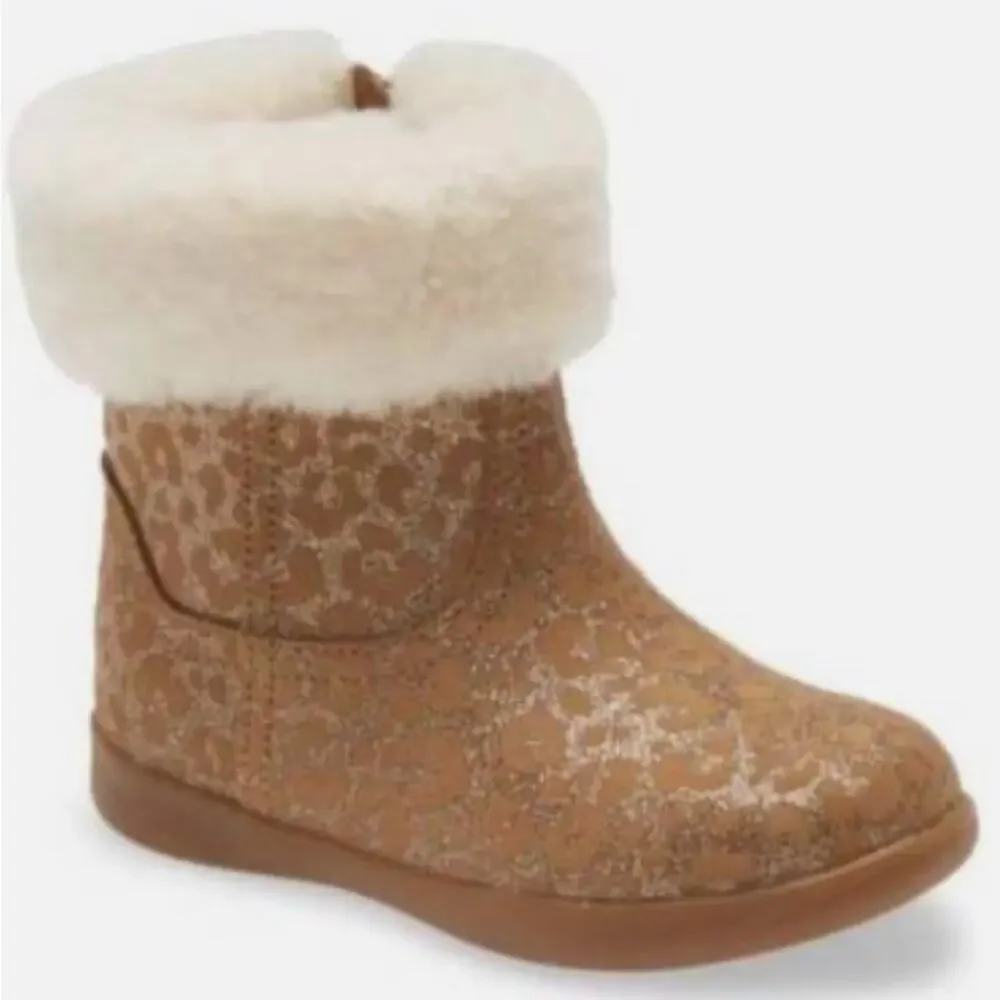 Ugg Baby Jorie II Glitter Leopard Booties Size 0/1